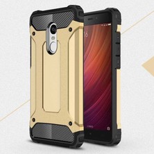 Kilifone - Xiaomi Redmi Note 4x Uyumlu - Kılıf Çift Katman Koruyucu Crash Military Tank Kılıf - Gold
