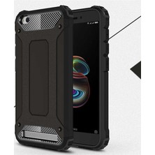 Kilifone - Xiaomi Redmi 5A Uyumlu - Kılıf Çift Katman Koruyucu Crash Military Tank Kılıf - Siyah