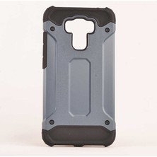 Kilifone - Asus Zenfone 3 Max ZC553KL Uyumlu - Kılıf Çift Katman Koruyucu Crash Military Tank Kılıf - Mavi