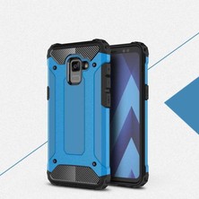 Kilifone - Samsung Galaxy A6 2018 Uyumlu - Kılıf Çift Katman Koruyucu Crash Military Tank Kılıf - Mavi