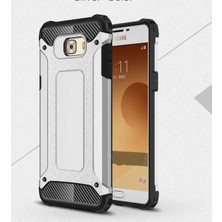 Kilifone - Samsung Galaxy C5 Uyumlu - Kılıf Çift Katman Koruyucu Crash Military Tank Kılıf - Gri