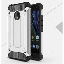 Kilifone - Lenovo Moto G5S Plus Uyumlu - Kılıf Çift Katman Koruyucu Crash Military Tank Kılıf - Gri