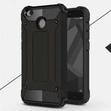 Kilifone - Xiaomi Redmi 4 / Redmi 4x Uyumlu - Kılıf Çift Katman Koruyucu Crash Military Tank Kılıf - Siyah