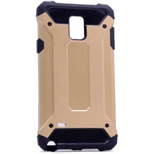Kilifone - Samsung Galaxy Note 4 Uyumlu - Kılıf Çift Katman Koruyucu Crash Military Tank Kılıf - Gold