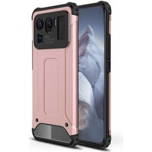Kilifone - Xiaomi Mi 11 Ultra Uyumlu - Kılıf Çift Katman Koruyucu Crash Military Tank Kılıf - Rose Gold