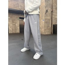 Sw Baskılı Baggy Yan Şerit Detaylı 3 Iplik Şardonlu Eşofman Altı K1038BE