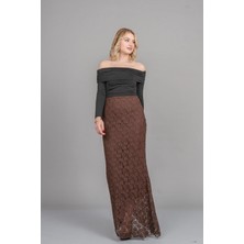 MissVina Astarlı Esnek Tül Uzun Etek 6833