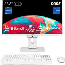 Turbox TAX1689 I7 12700 16GB Ddr5 1tb Nvme 23.8 Inç Fhd Pivot Wifi Bt Webcam WIN11 Uyumlu Aıo Pc