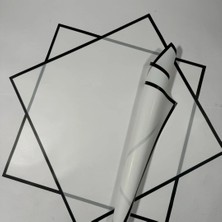 Weloveis Siyah Kenarlı Çerçeve Beyaz Zemin Çiçek Buket Kağıdı-Mat OPP-20SAYFA-55X55CM