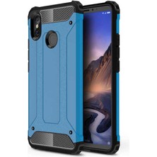 Kilifone - Xiaomi Mi Max 3 Uyumlu - Kılıf Çift Katman Koruyucu Crash Military Tank Kılıf - Mavi