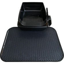 Feyza Design Elekli Açık Kedi Tuvaleti, Kedi Kum Paspası ve Kum Küreği Seti