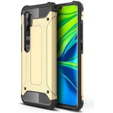 Kilifone - Xiaomi Mi Note 10 Lite Uyumlu - Kılıf Çift Katman Koruyucu Crash Military Tank Kılıf - Gold