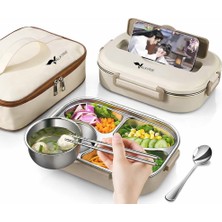 Valkyrie 1500 ml Termal Yemek Kutusu | 304 Paslanmaz Çelik | Sızdırmaz | Isı Yalıtımlı Çantalı I Telefon Tutuculu