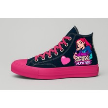 Kpop Demonhuntershuntrex Baskılı Pembe Taban Kız Çocuk Spor Ayakkabı ve Sneakers