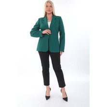 White Diamond Önü Düğmeli Astarlı Ceket 48 - Yeşil