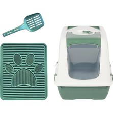 Feyza Design Kedi Tuvalet Seti Xl, Kapalı Tuvalet, Paspas ve Kürek ile Konforlu Kullanım