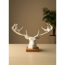 Bodrum Ekipman Dekoratif Geyik Başı Heykel 25 cm Modern Minimal Tasarım - ER001Y-53KH12