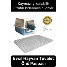 Feyza Design Yıkanabilir Evcil Hayvan Tuvalet Paspası, Silikon Mama ve Kum Matı