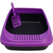 Feyza Design Geniş Iç Hacimli Kedi Tuvaleti, Kolay Temizlenebilir, Korkuluklu Tasarım