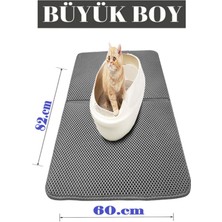 Feyza Design Katlanabilir Büyük Boy Kedi Tuvalet Önü Paspası 82X60 cm Gri