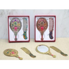 Marsilyan Çiçekli Ayna ve Tarak Seti Küçük Boy