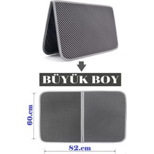 Feyza Design Katlanabilir Büyük Boy Kedi Tuvalet Önü Paspası 82X60 cm Siyah