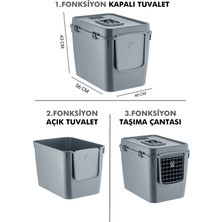 Feyza Design Çok Fonksiyonlu Kapalı Kedi Tuvaleti ve Taşıma Çantası, Rahat ve Güvenli Kullanım