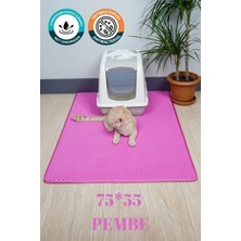 Feyza Design Pembe Kedi Tuvaleti Kumu Paspası 75X55 Cm, Yumuşak ve Koruyucu Mat