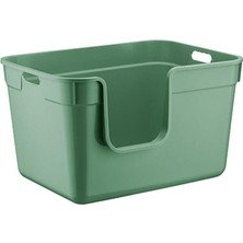 Feyza Design Yarı Açık Kedi Tuvaleti 54X40X32, Şık ve Pratik Tasarım, Yeşil