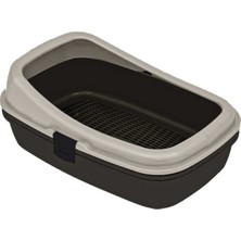 Feyza Design Elekli Açık Kedi Tuvaleti Bej Kahve, Pratik ve Şık Tasarım