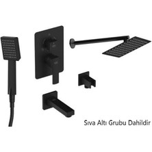 GPD Ankastre Duş Seti (Siyah) Pedra Çevirmeli BNS05-S