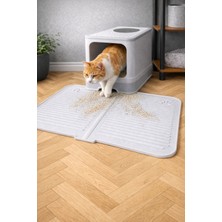 Feyza Design Yıkanabilir Silikon Kedi Kumu Paspası, Havuzlu, Büyük Boy 40X60
