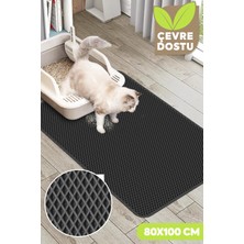 Feyza Design Hücreli Kedi Tuvaleti Önü Paspası 80X100 cm Antrasit Gri