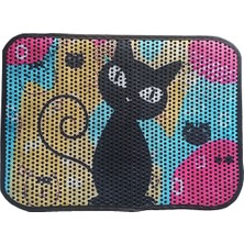 Feyza Design Renkli Kedi Tuvaleti Önü Elekli Kedi Kumu ve Paspası 60X45, Temiz ve Konforlu Kullanım