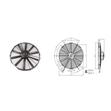 Ölmez Oto Yedek Parça 24V 14 Komple Yassı Kalın Motor Ufleyıcı Aksıyel Fan Motoru 350MM