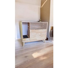 Feyza Design Ahşap Kedi Tuvaleti, Dayanıklı Masif Panel, Güvenli ve Şık Tasarım