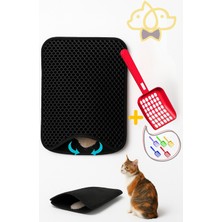 Feyza Design Elekli Kedi Tuvalet Önü Paspası ve Kum Toplayıcı Kürek 2'li Set