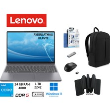 Lenovo ıp3 83K100Q0TR I5-13420H 24GB Ddr5 1tb SSD Wuxga 15.3" IPS W11PRO Duddi Çanta+Mouse+MousePad+UsbBellek+TemizlikKit