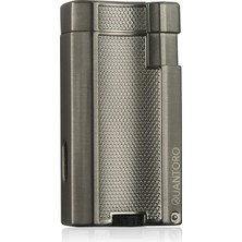 Quantum Quantoro MGM04-2 Delicili Çift Jet Alev Silver Çakmak