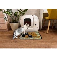 Feyza Design Elekli Tuvalet Önü Desenli Kedi Kumu Paspası, 45X60 Cm, Kum Toplayıcı