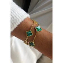 Aurrari Gold Lacivert Doğal Taşlı Premium Çelik Bileklik