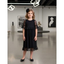 HC Kids Wear Kız Çocuk Siyah Tüllü Elbise