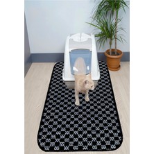 Feyza Design Büyük Boy Kedi Tuvaleti Önü Paspası, Elekli ve Yıkanabilir, Desenli