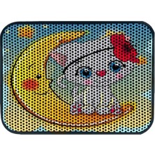 Feyza Design Elekli Desenli Kedi Tuvalet Önü Paspası 60X45 Cm, Temiz ve Şık Tasarım