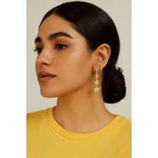 Stainless Steel Zirkon Taşlı Yıldız Model Çelik Küpe