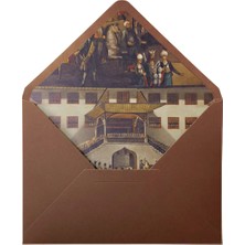 Bazen Defter Osmanlı Saray Desenli Kahverengi Zarf