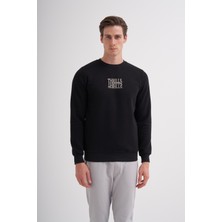 Cazador 24KCEEO05223 Siyah Erkek 3 Iplik Logolu Bisiklet Yaka Sweat Tshirt
