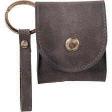 Sinerjim Apple AirPods 2.nesil Uyumlu Deri Kılıf Mai Snap VS05 Gri