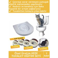 Feyza Design Yumuşak Kedi Klozet Kapağı ve Kum Kabı Seti, Hijyenik Tuvalet Eğitim Aksesuarı