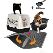 Feyza Design Konforlu Maxi Kedi Tuvaleti ve Elekli Pas Pas, Hijyenik Kullanım Sağlar